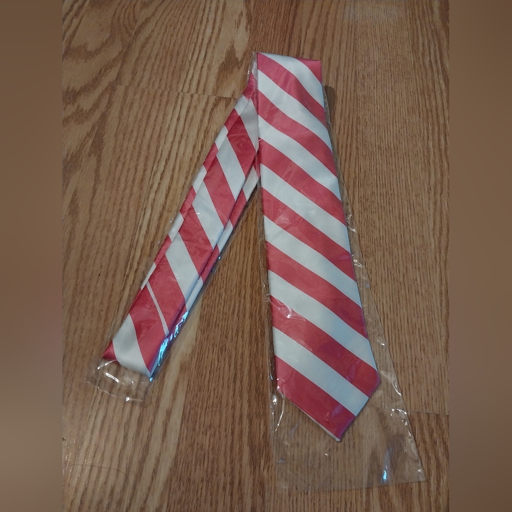 Long pink and white tie